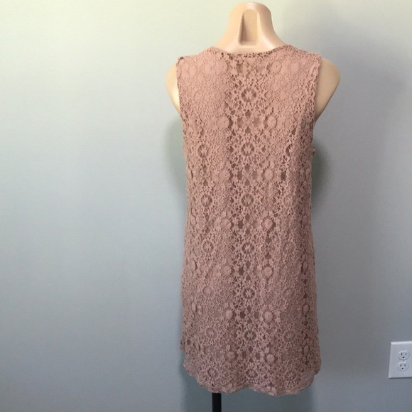Monteau Dusty Purple Pink Lace Overlay Dress - Picture 5 of 7